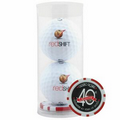 2 Ball Tube W/Poker Chip Ball Marker